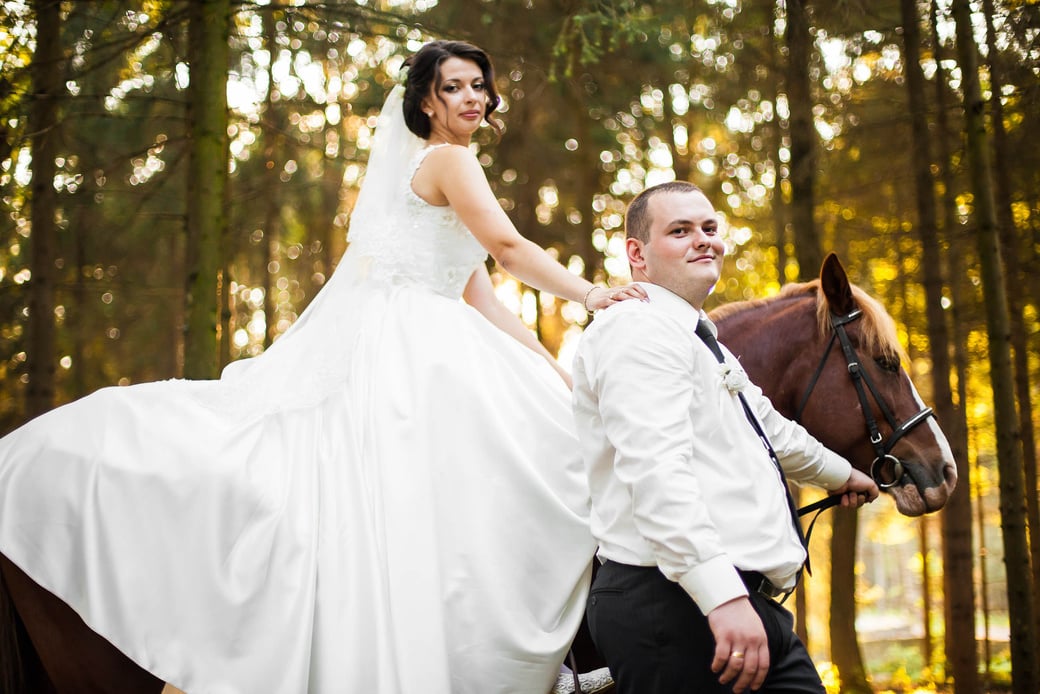 Bride Sitting on a Horse